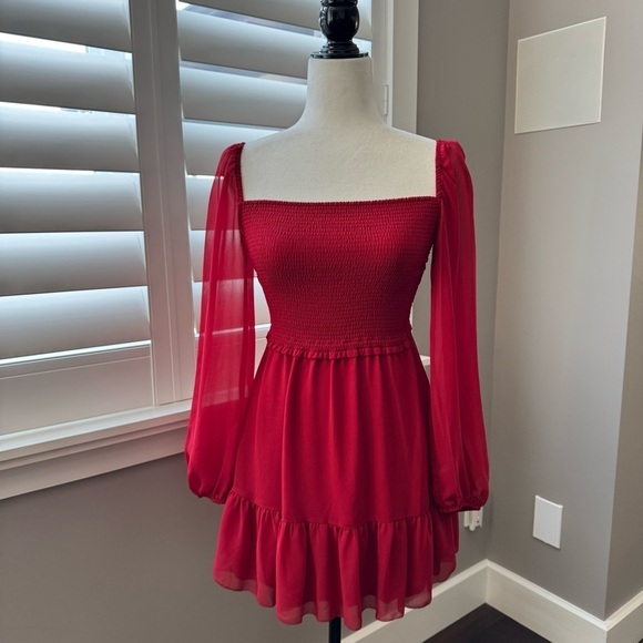 Wilfred Dresses & Skirts - Aritzia - Wilfred Elegant Red Smocked Dress
